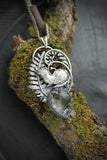 Weasel animal necklace Ermine silver totem pendant Nature forest jewelry