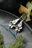 Daffodil flower earrings Silver botanical jewelry Floral bridal earrings