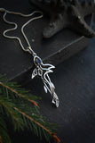 Silver Shark necklace with blue gemstone Unisex pendant