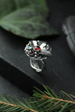 Holly silver ring Christmas plant jewelry Silversmithing