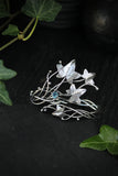 Ivy silver plant bracelet Bridal jewelry Open silver bandle