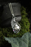 Fern Potion pendant Halloween cauldron silver jewelry Witch necklace