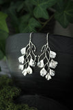 Botanical earrings with maidenhair fern leaves
