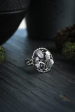 Oak and Ginkgo silver ring Plant jewelry Silversmithing