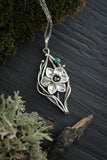 Daffodil necklace Sterling silver botanical jewelry Floral necklace