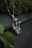 Fly agaric Mushroom pendant Silversmithing Botanical necklace Nature silver