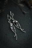Mushroom and leaf Silver earrings with labradorite Botanical jewelry Plant earrings