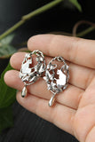 Cat and ivy earrings Botanical jewelry
