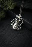 Kitsune pendant Japan Fox necklace Totem animal Nine tails fox