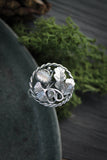 Oak and Ginkgo silver ring Plant jewelry Silversmithing