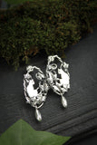 Cat and ivy earrings Botanical jewelry