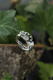 Ivy leaf ring Silver botanical jewelry Elven proposal ring