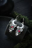 Crescent moon earrings, Silver flower jewelry, Floral bridal earrings