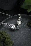 Raspberry Sterling Silver Necklace, Forest wedding Jewelry, Elven pendant