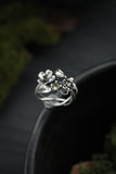 Cherry blossom ring Proposal jewelry Bohemian wedding Silver floral ring