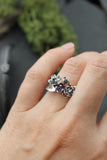 Cherry blossom ring Proposal jewelry Bohemian wedding Silver floral ring