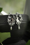 Cat and ivy earrings Botanical jewelry