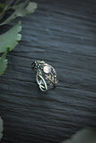 Silver fern leaf ring Elven engagement ring Botanical jewelry