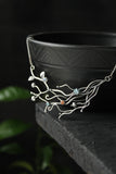 Winter berries necklace Handmade silver jewelry