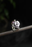 Poppy silve ring Fower botanical jewelry
