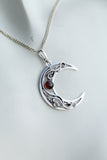 Silver moon pendant Artisan jewelry Celestian necklace