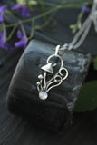 Mushroom necklace Hand fabricated jewelry Botanical pendant