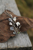 Maidenhair fern pendant Plant silver jewelry Forest necklace
