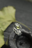 Leaf ring Silver botanical jewelry Plant ring