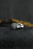 Ivy leaf ring Silver botanical jewelry Elven proposal ring