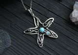 Silversmith necklace tutorial Starfish pendant - Wire wrapped necklace soldering PDF file - cabochon setting - Tutorial jewelry DIY project