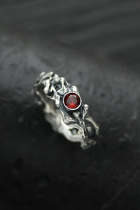 Organic molten ring Sterling silver freeform handfabricated ring