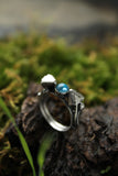 Mushroom ring with gemstone Sterling silver elven ring
