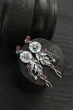 Poppy earrings Silver flower jewelry Silversmithing wedding earrings