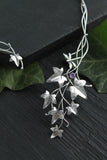 Ivy silver jewelry Open necklace Wedding botanical jewelry