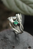 Snowdrop silver ring Adjustable floral ring Botanical jewelry