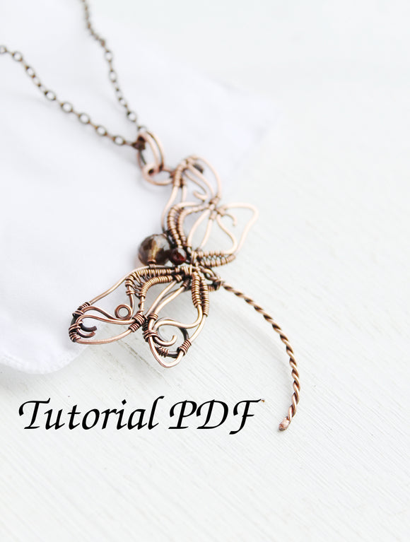 Wire tutorial Dragonfly pendant without soldering DIY project Wire wrapping Jewelry Tutorial Wire weaving necklace