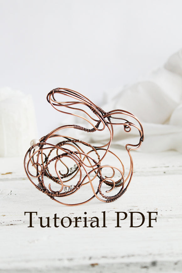 Tutorial DIY project - PDF Tutorial wire wrapped sculpture Rabbit - Wire copper soldering - Unique gift idea - handmade gift