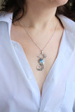 Seahorse pendant ooak nautical jewelry
