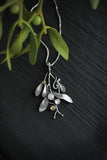 Mistletoe silver pendant Artisan jewelry