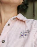 Blueberry brooch Botanical jewelry Silversmithing