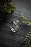 Raspberry silver ring Elven engagement ring Botanical jewelry