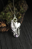 Crocus flower pendant Handmade silver jewelry