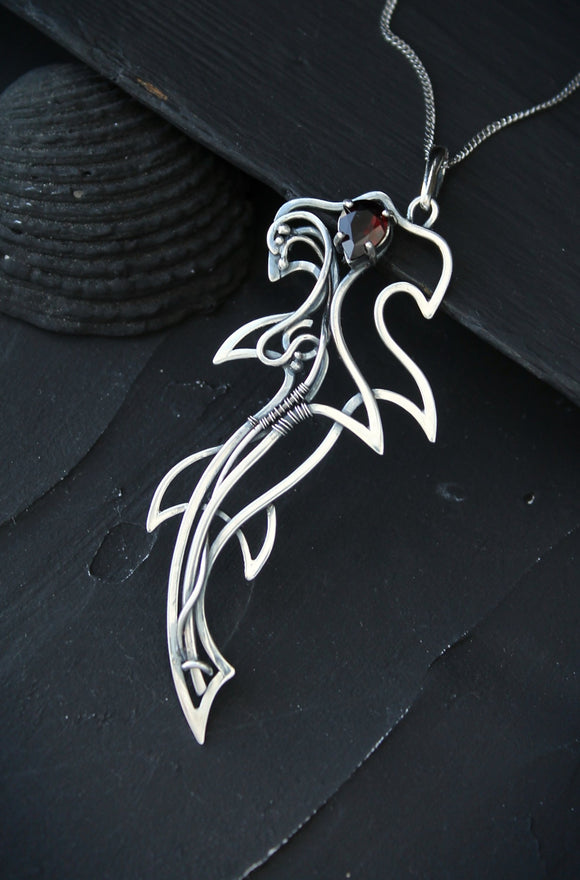 Hammerhead shark silver pendant Hand fabricated jewelry