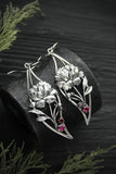 Peony earrings Silver flower jewelry Silversmithing