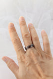 Fern ring with garnet Silver proposal ring