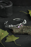Foxglove silver bracelet Botanical jewelry Nature bangle