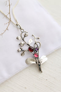 Cranberries pendant silver plant jewelry