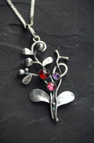 Cranberries pendant silver plant jewelry