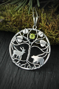 Yggdrasil pendant Silver elven jewelry Forest necklace