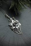Daffodil necklace Sterling silver botanical jewelry Floral necklace